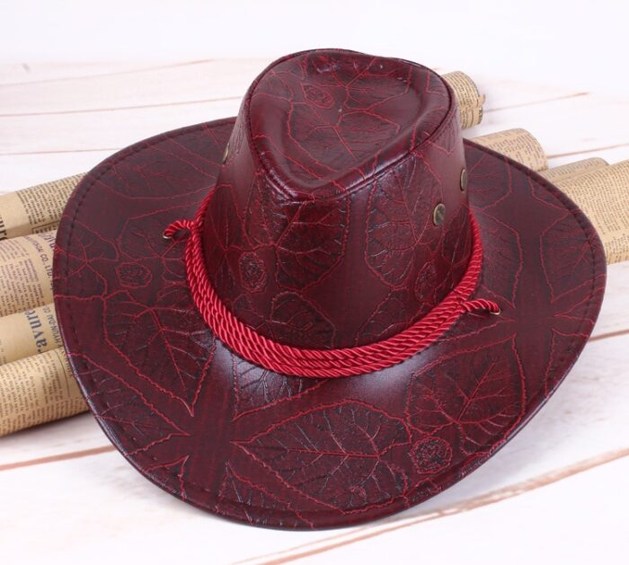 Western Cowboy Hat Outdoor Wide Brim Hat Cuero Unisex Sombrero De Cowboy Del Oeste Caballero Sombrero Cosplay - 图片 3