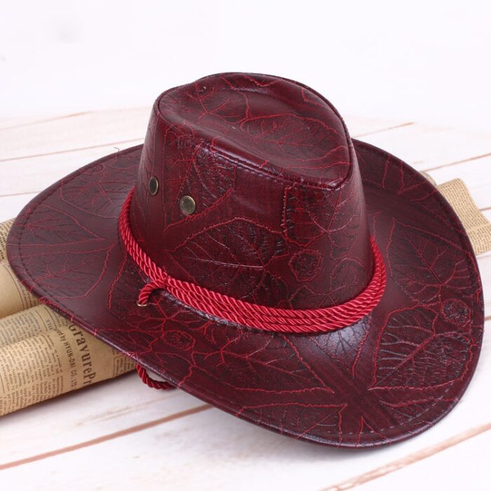 Western Cowboy Hat Outdoor Wide Brim Hat Cuero Unisex Sombrero De Cowboy Del Oeste Caballero Sombrero Cosplay - 图片 4