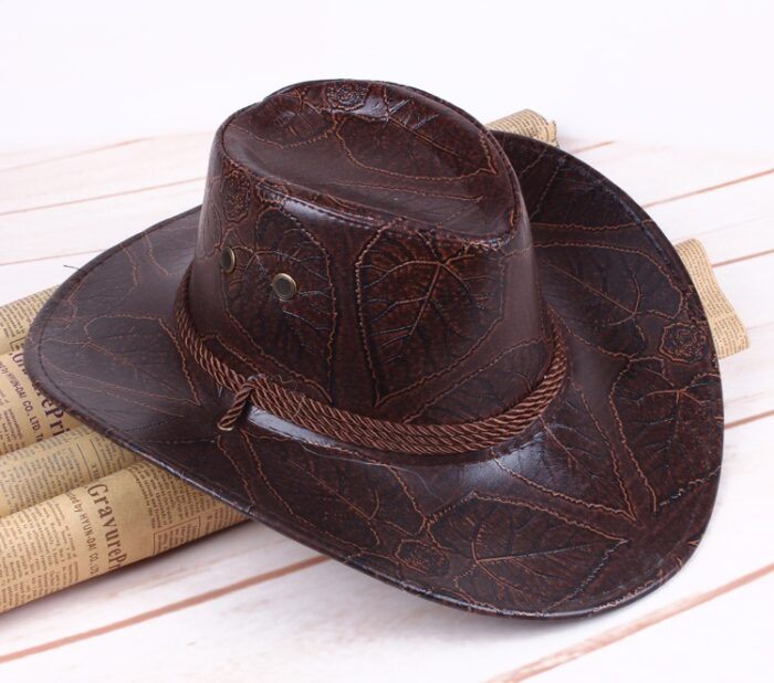 Western Cowboy Hat Outdoor Wide Brim Hat Cuero Unisex Sombrero De Cowboy Del Oeste Caballero Sombrero Cosplay - 图片 6