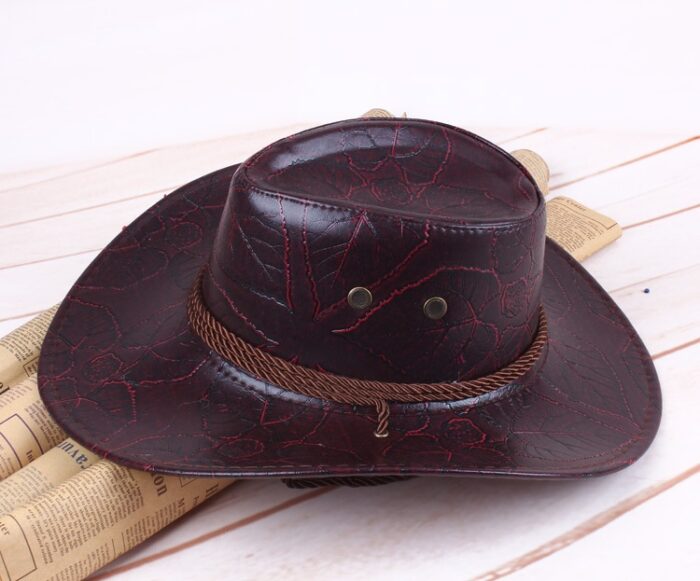 Western Cowboy Hat Outdoor Wide Brim Hat Cuero Unisex Sombrero De Cowboy Del Oeste Caballero Sombrero Cosplay - 图片 7