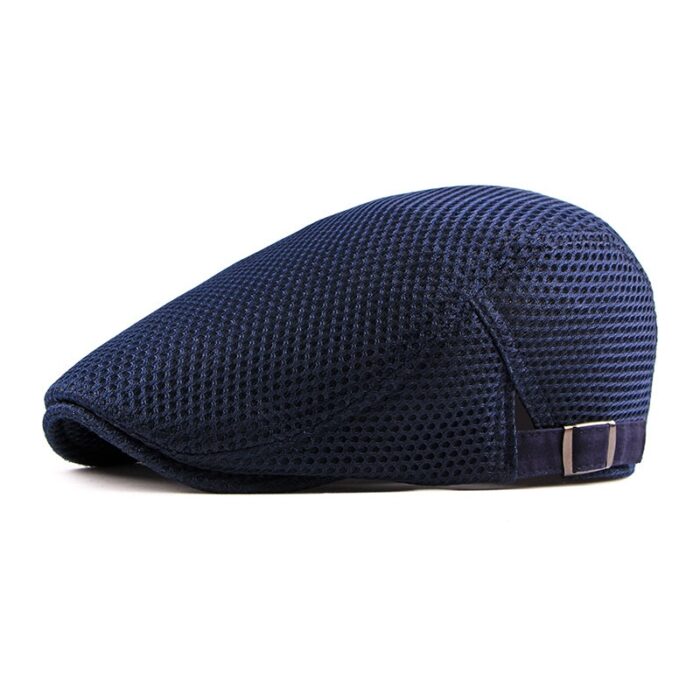 Mesh  Hat Breathable Flat Cap Adjustable Newsboy Beret Ivy Cap Cabbie - 图片 2