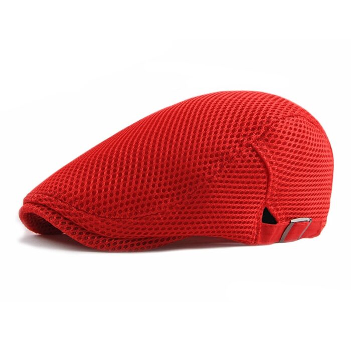 Mesh  Hat Breathable Flat Cap Adjustable Newsboy Beret Ivy Cap Cabbie - 图片 3