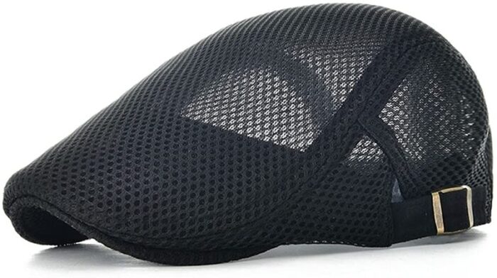 Breathable Mesh Cap Summer Hat Newsboy Beret Ivy Cap Cabbie Flat Cap - 图片 11