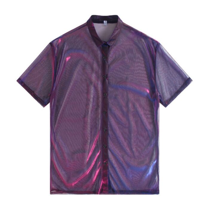 Streetwear Mesh Gradient Laser Women Sunproof  Shawl Summer Oversize Sun Protection See Through Blouse - 图片 7