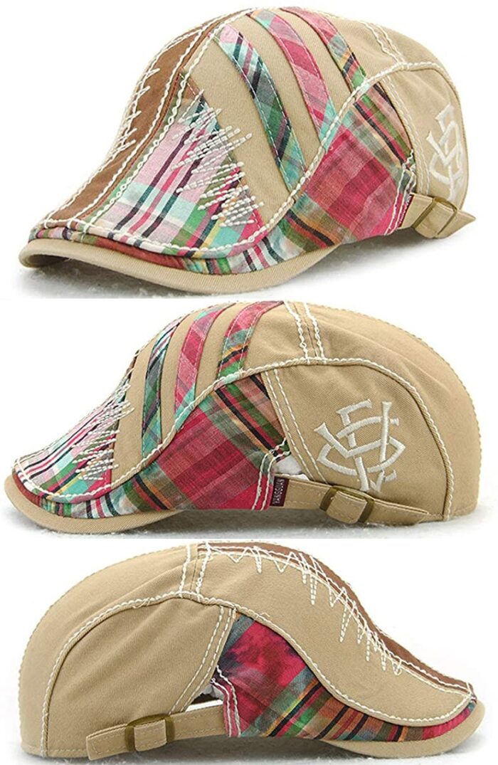 Cotton Flat Cap Ivy Gatsby Newsboy Hunting Beret Cap Adjustable Sun Hat for Men and Women - 图片 11