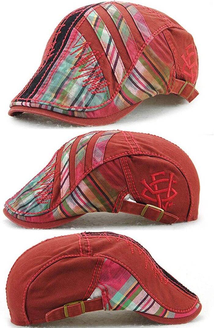 Cotton Flat Cap Ivy Gatsby Newsboy Hunting Beret Cap Adjustable Sun Hat for Men and Women - 图片 7