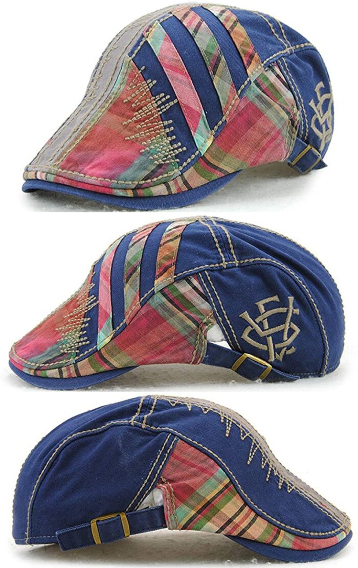 Cotton Flat Cap Ivy Gatsby Newsboy Hunting Beret Cap Adjustable Sun Hat for Men and Women - 图片 8