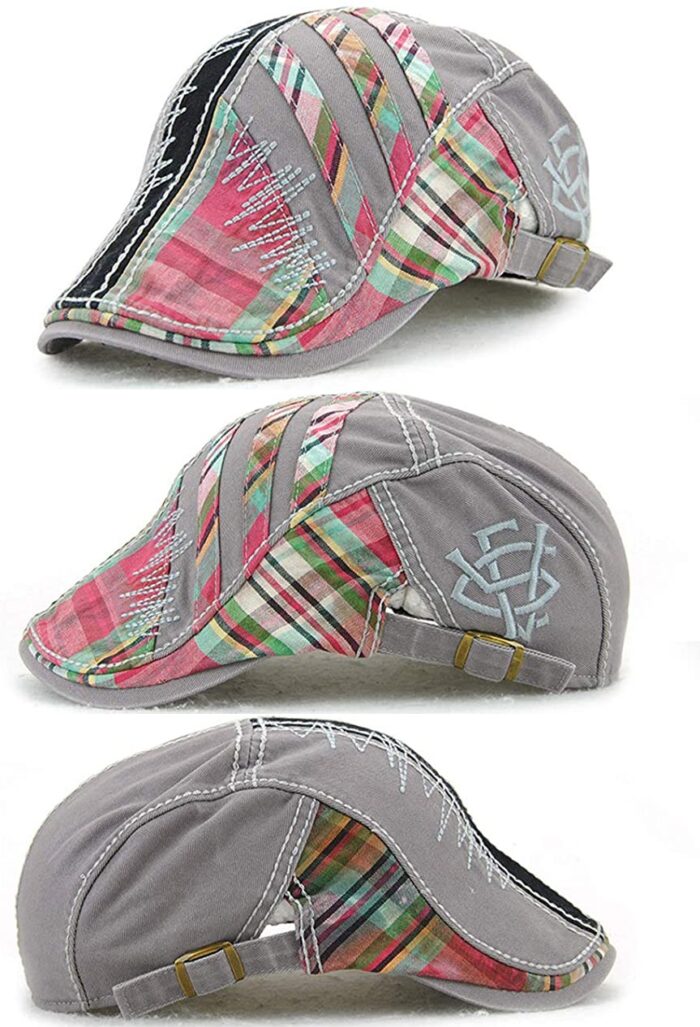 Cotton Flat Cap Ivy Gatsby Newsboy Hunting Beret Cap Adjustable Sun Hat for Men and Women - 图片 10