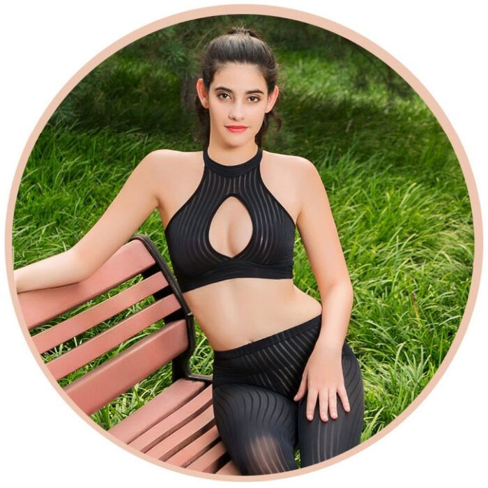 Women's Transparent Vertical Stripe Thin Tight Elastic Leggings Tights Hot Spodnie Two Picese Suit - 图片 9
