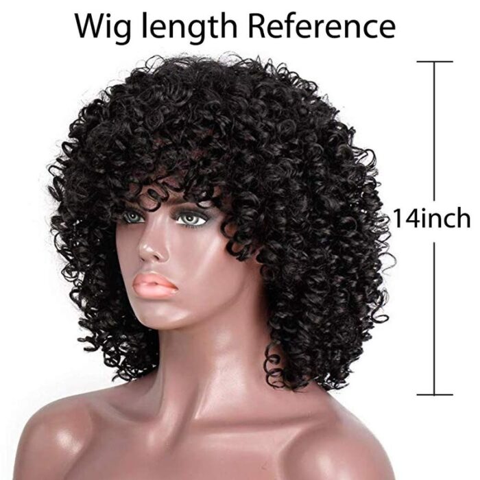 Short Afro Kinkys Curly Hair Wig Afro Wig Short Brown Synthetic Afro Curly Hair Wigs for Women Side Part Wig - 图片 14
