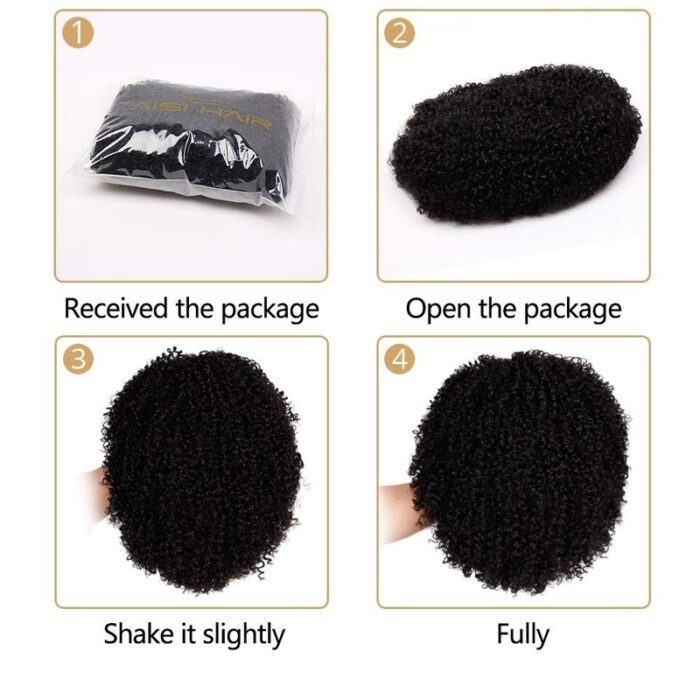 Short Afro Kinkys Curly Hair Wig Afro Wig Short Brown Synthetic Afro Curly Hair Wigs for Women Side Part Wig - 图片 15