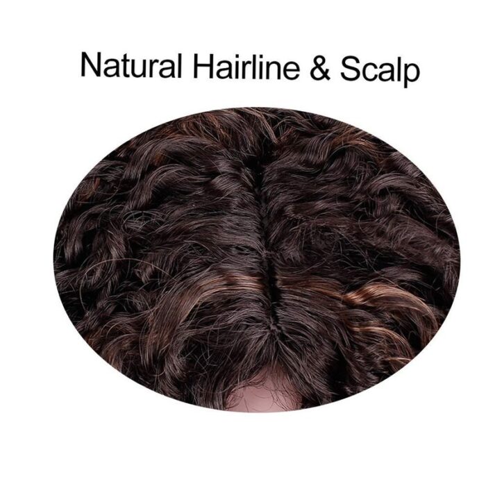 Short Afro Kinkys Curly Hair Wig Afro Wig Short Brown Synthetic Afro Curly Hair Wigs for Women Side Part Wig - 图片 7