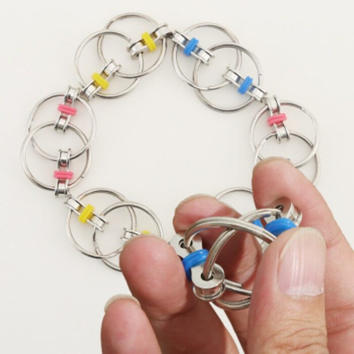 Bike Chain Fidget Toy Flippy Chain Stress Reducer Key Chain Fidget Toy for Autism ADD ADHD Sensory Kids - 图片 3