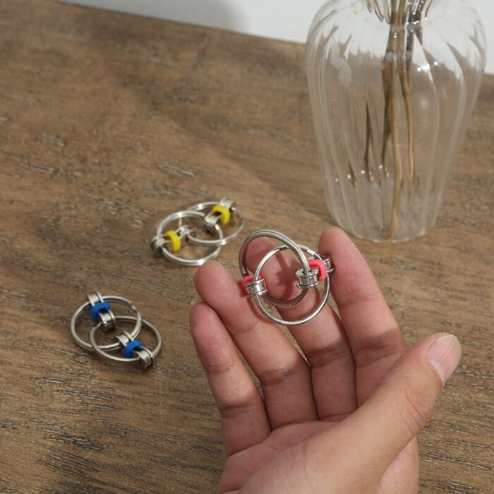 Bike Chain Fidget Toy Flippy Chain Stress Reducer Key Chain Fidget Toy for Autism ADD ADHD Sensory Kids - 图片 4