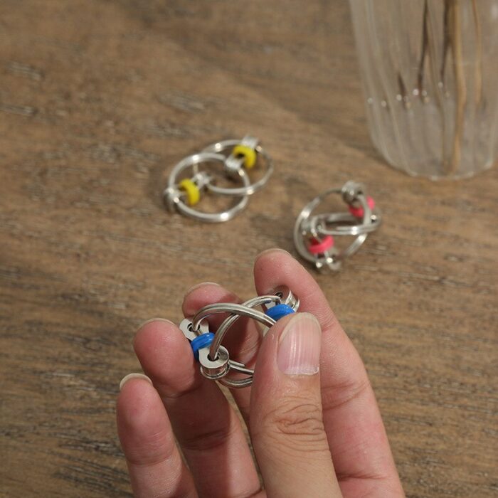 Bike Chain Fidget Toy Flippy Chain Stress Reducer Key Chain Fidget Toy for Autism ADD ADHD Sensory Kids - 图片 7