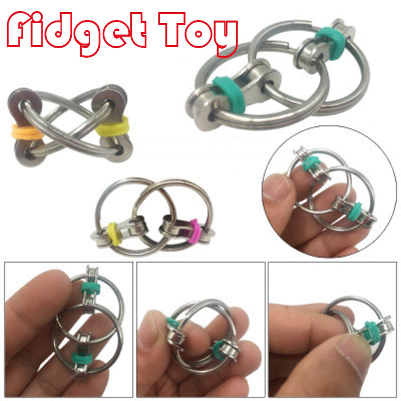Bike Chain Fidget Toy Flippy Chain Stress Reducer Key Chain Fidget Toy for Autism ADD ADHD Sensory Kids