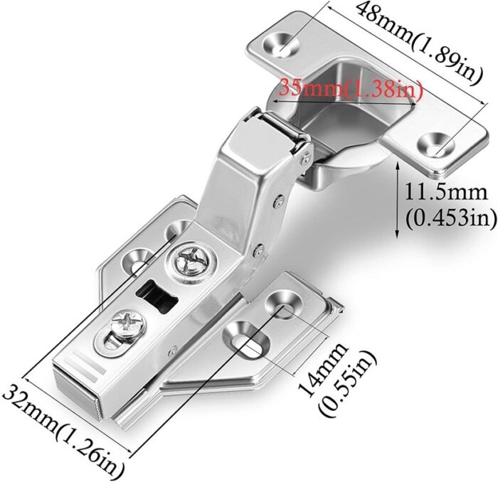 Frameless Cabinet Door Concealed Hinges Soft-Close European Inset Stainless - 图片 3
