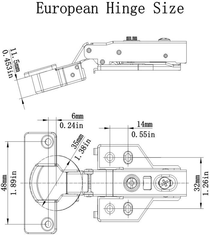 Frameless Cabinet Door Concealed Hinges Soft-Close European Inset Stainless - 图片 6