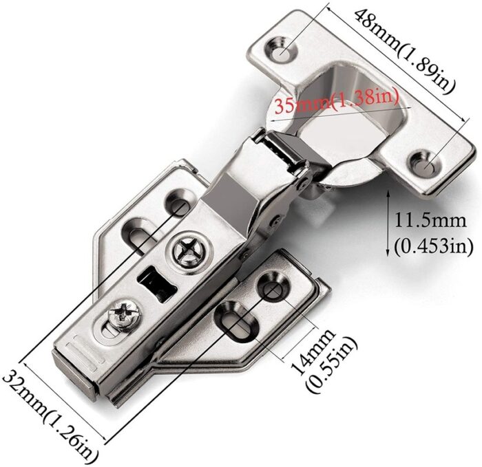 Frameless Cabinet Door Concealed Hinges Soft-Close European Inset Stainless - 图片 7