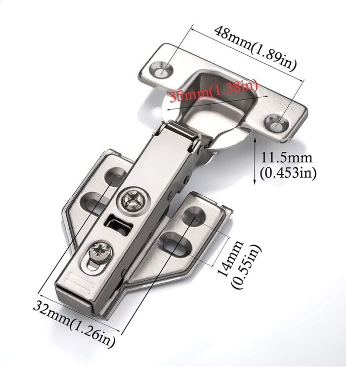 Frameless Cabinet Door Concealed Hinges Soft-Close European Inset Stainless - 图片 10