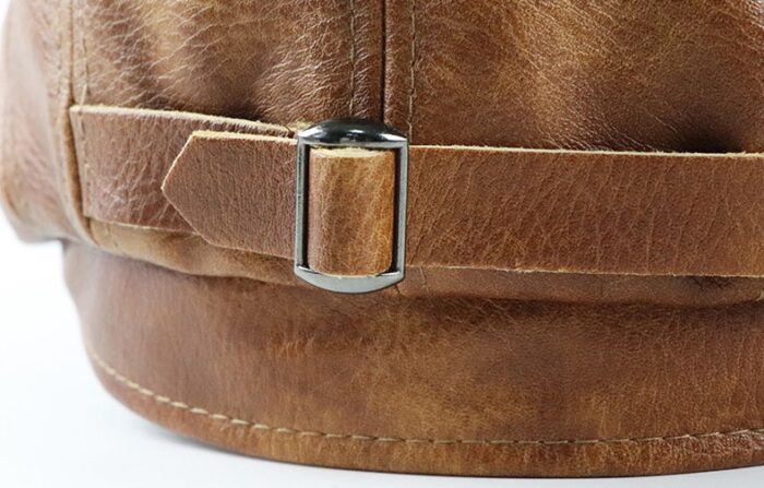 Men's Leather Leather Beret Hunting Cap Beanie Trucker Leather Cap Mens Sports Hat - 图片 7