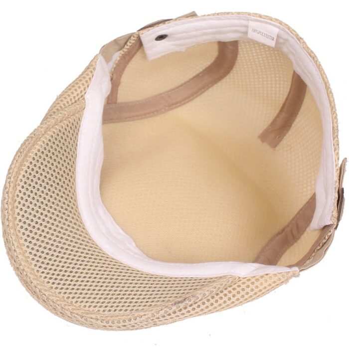 Men Mesh Flat Cap Adjustable Breathable Summer Newsboy Hat Beret Cabbie Ivy Hat Gatsby Newsboy Hat for Driving Hunting(One Size) - 图片 12