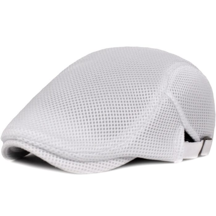 Men Mesh Flat Cap Adjustable Breathable Summer Newsboy Hat Beret Cabbie Ivy Hat Gatsby Newsboy Hat for Driving Hunting(One Size) - 图片 4