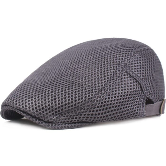 Men Mesh Flat Cap Adjustable Breathable Summer Newsboy Hat Beret Cabbie Ivy Hat Gatsby Newsboy Hat for Driving Hunting(One Size) - 图片 5