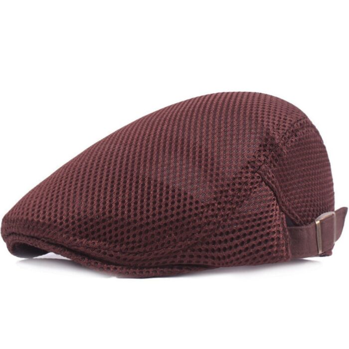 Men Mesh Flat Cap Adjustable Breathable Summer Newsboy Hat Beret Cabbie Ivy Hat Gatsby Newsboy Hat for Driving Hunting(One Size) - 图片 7