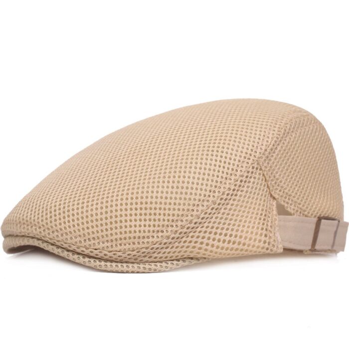 Men Mesh Flat Cap Adjustable Breathable Summer Newsboy Hat Beret Cabbie Ivy Hat Gatsby Newsboy Hat for Driving Hunting(One Size) - 图片 8