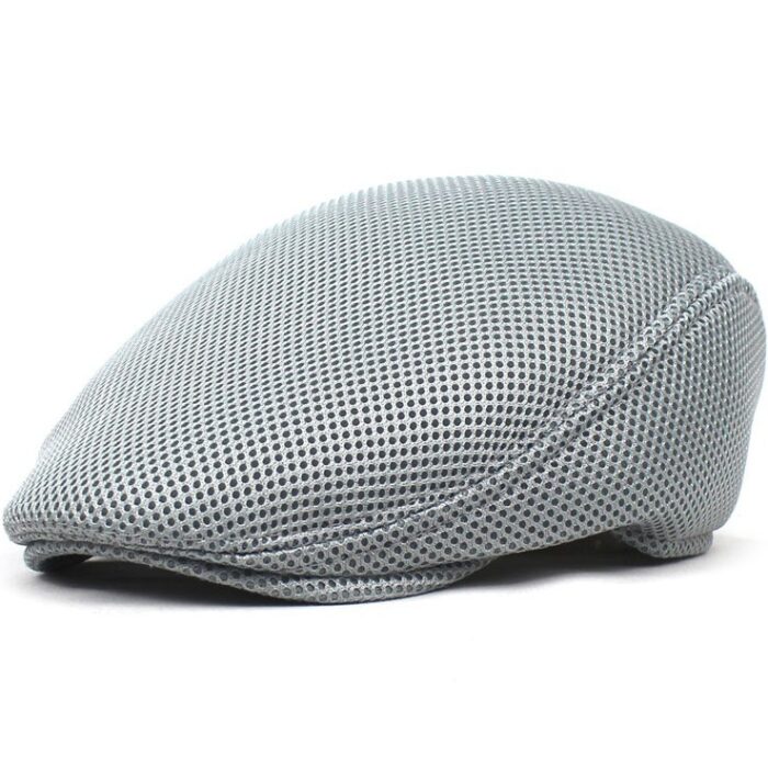 Men Mesh Flat Cap Breathable Summer Newsboy Hat Beret Cabbie Ivy Hat Gatsby Newsboy Hat for Driving Hunting Cap - 图片 2
