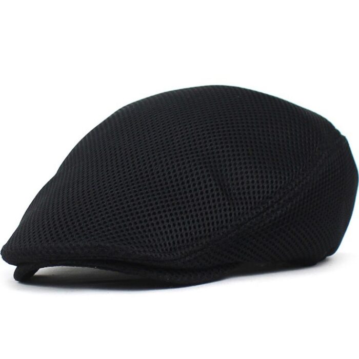Men Mesh Flat Cap Breathable Summer Newsboy Hat Beret Cabbie Ivy Hat Gatsby Newsboy Hat for Driving Hunting Cap - 图片 3