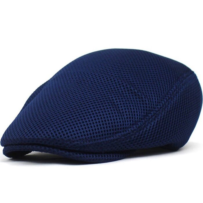 Men Mesh Flat Cap Breathable Summer Newsboy Hat Beret Cabbie Ivy Hat Gatsby Newsboy Hat for Driving Hunting Cap - 图片 6