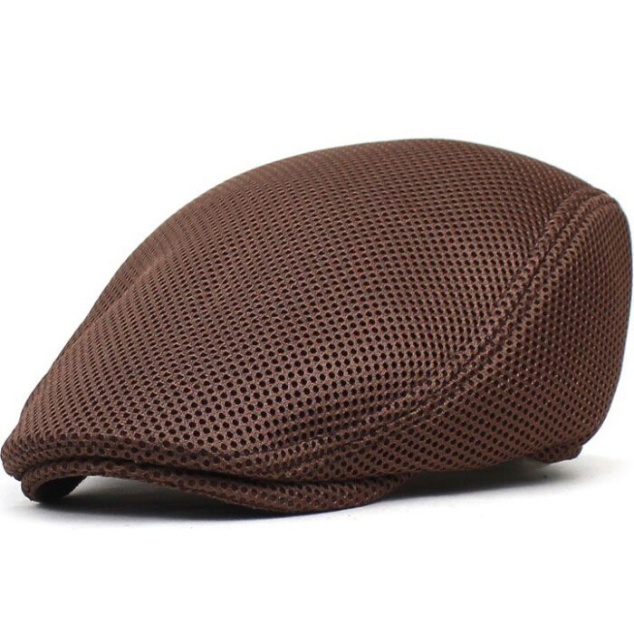 Men Mesh Flat Cap Breathable Summer Newsboy Hat Beret Cabbie Ivy Hat Gatsby Newsboy Hat for Driving Hunting Cap - 图片 7