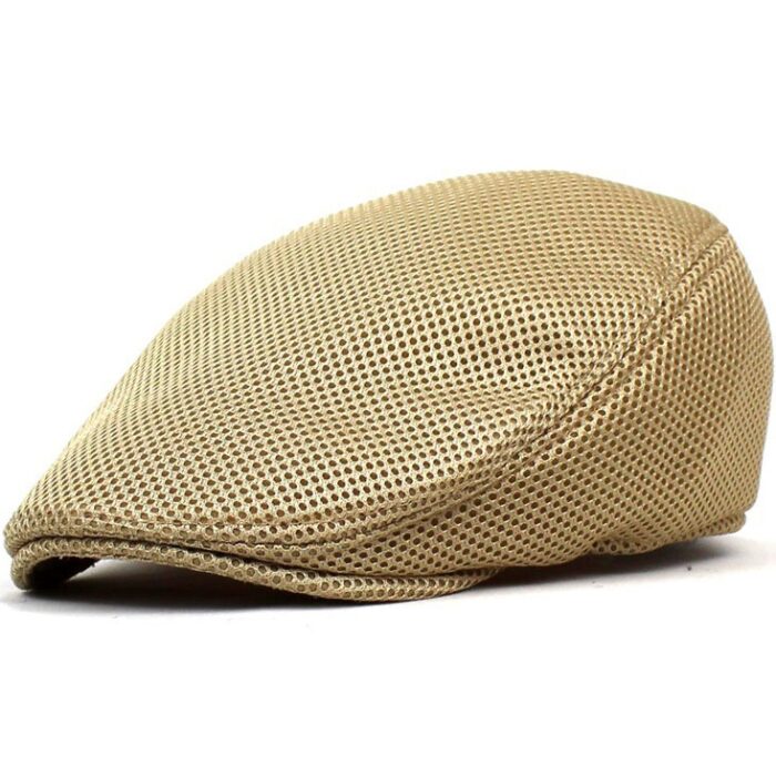 Men Mesh Flat Cap Breathable Summer Newsboy Hat Beret Cabbie Ivy Hat Gatsby Newsboy Hat for Driving Hunting Cap - 图片 8