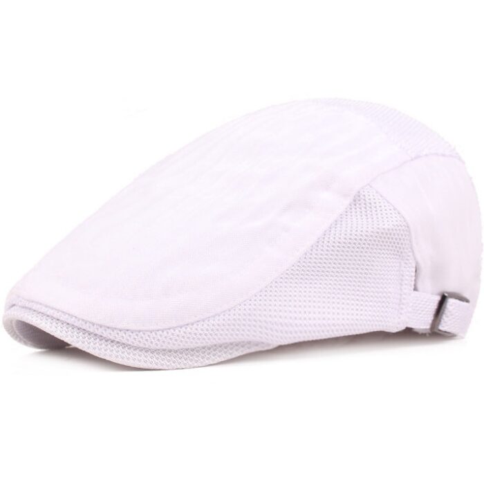 Men Striped Mesh Flat Cap Adjustable Breathable Summer Newsboy Hat Beret Cabbie Ivy Hat Gatsby Newsboy Hat for Driving Hunting Cap - 图片 5