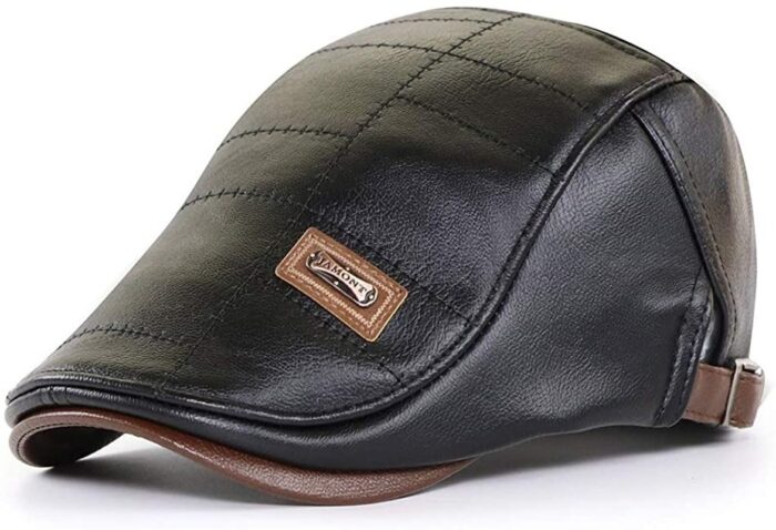 Men Adjustable PU Leather Ivy Cap Newsboy Hat Fishing Hat for Men - 图片 2