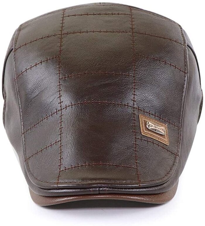 Men Adjustable PU Leather Ivy Cap Newsboy Hat Fishing Hat for Men - 图片 14