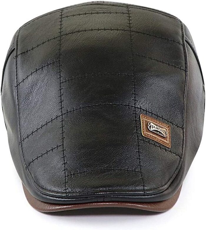 Men Adjustable PU Leather Ivy Cap Newsboy Hat Fishing Hat for Men - 图片 15
