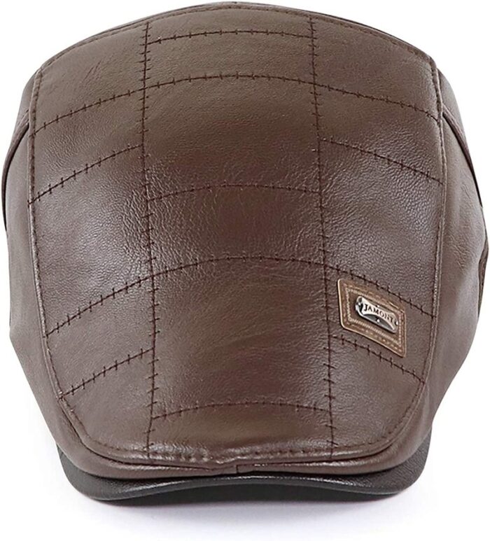 Men Adjustable PU Leather Ivy Cap Newsboy Hat Fishing Hat for Men - 图片 16