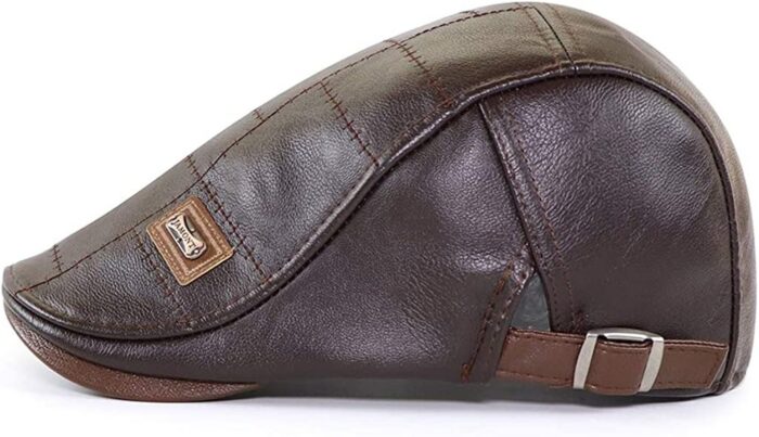 Men Adjustable PU Leather Ivy Cap Newsboy Hat Fishing Hat for Men - 图片 17