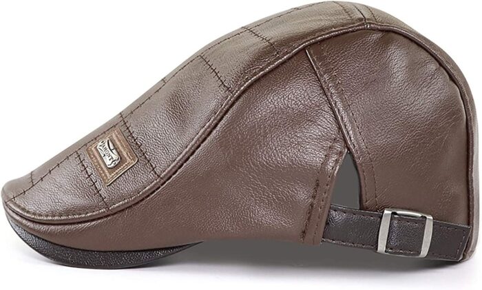 Men Adjustable PU Leather Ivy Cap Newsboy Hat Fishing Hat for Men - 图片 19