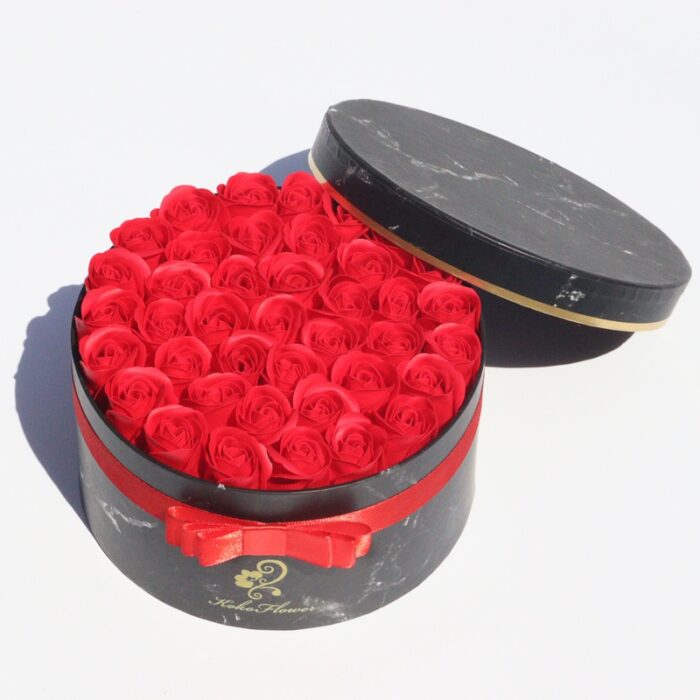 Rose Flowers Gift Box Soap Rose Flowers  Round Gift Box Romantic Gift for Valentines Day Gifts  Birthday Gifts  Christmas Day Gifts Environmentally Friendly Materials - 图片 4