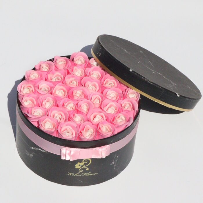 Rose Flowers Gift Box Soap Rose Flowers  Round Gift Box Romantic Gift for Valentines Day Gifts  Birthday Gifts  Christmas Day Gifts Environmentally Friendly Materials - 图片 6