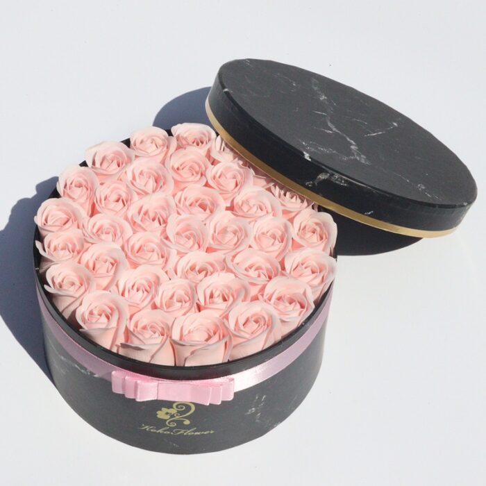 Rose Flowers Gift Box Soap Rose Flowers  Round Gift Box Romantic Gift for Valentines Day Gifts  Birthday Gifts  Christmas Day Gifts Environmentally Friendly Materials - 图片 7