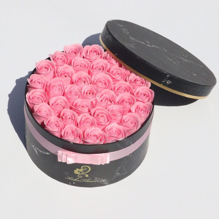 Rose Flowers Gift Box Soap Rose Flowers  Round Gift Box Romantic Gift for Valentines Day Gifts  Birthday Gifts  Christmas Day Gifts Environmentally Friendly Materials - 图片 9