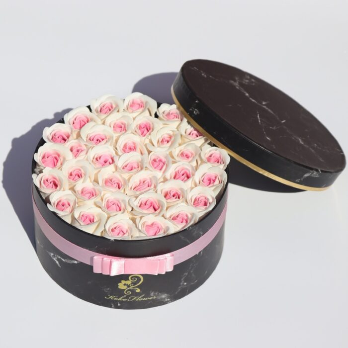 Rose Flowers Gift Box Soap Rose Flowers  Round Gift Box Romantic Gift for Valentines Day Gifts  Birthday Gifts  Christmas Day Gifts Environmentally Friendly Materials - 图片 10