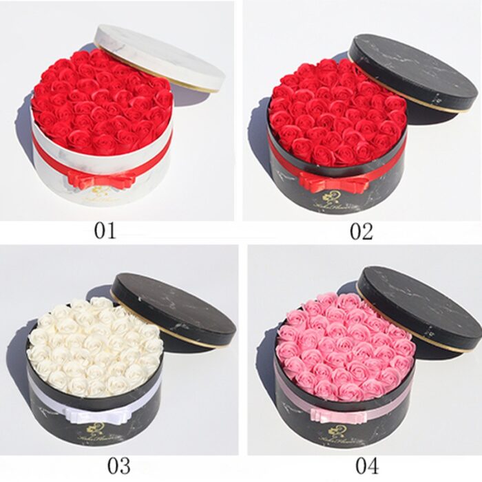 Rose Flowers Gift Box Soap Rose Flowers  Round Gift Box Romantic Gift for Valentines Day Gifts  Birthday Gifts  Christmas Day Gifts Environmentally Friendly Materials - 图片 15
