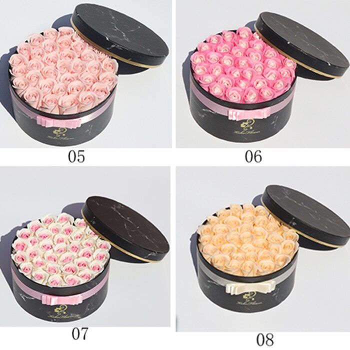 Rose Flowers Gift Box Soap Rose Flowers  Round Gift Box Romantic Gift for Valentines Day Gifts  Birthday Gifts  Christmas Day Gifts Environmentally Friendly Materials - 图片 16
