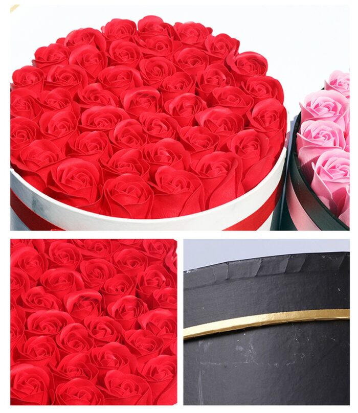 Rose Flowers Gift Box Soap Rose Flowers  Round Gift Box Romantic Gift for Valentines Day Gifts  Birthday Gifts  Christmas Day Gifts Environmentally Friendly Materials - 图片 18